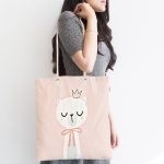 - Canta-4498-1 - Realhomes Uyuyan Ayıcık Desenli Özel Tasarımlı Dijital Baskılı Kumaş Plaj Çantası Realhomes