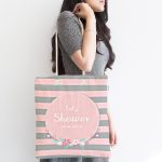 Baby Shower Temalı Özel Tasarımlı Dijital Baskılı Çocuk Odası Kumaş Plaj Çantası Realhomes