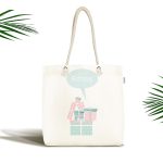 Realhomes Beyaz Zeminde Doğum Günü Hediyeler Desenli Kumaş Plaj Çantası Realhomes
