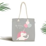 - Canta-4553 - Realhomes Realhomes Yeşil Zeminde Unicorn At Tasarımlı Kumaş Plaj Çantası Realhomes