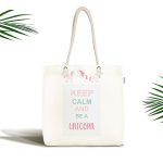 - Canta-4561 - Realhomes Unicorn Desenli Özel Tasarımlı Dijital Baskılı Çocuk Odası Kumaş Plaj Çantası Realhomes