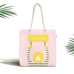 - Canta-4584 - Realhomes Realhomes Pembe Zeminde Unicorn Geyikler Tasarımlı Kumaş Plaj Çantası Realhomes