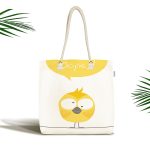 - Canta-4585 - Realhomes Sarı Kuş Motifli Dijital Baskılı Çocuk Odası Kumaş Plaj Çantası Realhomes
