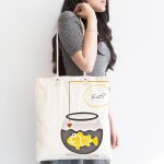 - Canta-4587-1 - Realhomes Beyaz Zeminde Akvaryum Temalı Çocuk Odası Kumaş Plaj Çantası Realhomes