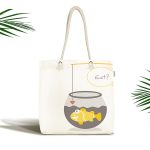 - Canta-4587 - Realhomes Beyaz Zeminde Akvaryum Temalı Çocuk Odası Kumaş Plaj Çantası Realhomes