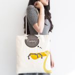 Beyaz Zeminde Leylek Motifli Özel Tasarım Çocuk Odası Kumaş Plaj Çantası Realhomes