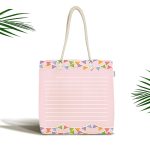 - Canta-4603 - Realhomes Pembe Zemin Bayraklı Baby Shower Özel Tasarımlı Dijital Baskılı Çocuk Odası Kumaş Plaj Çantası Realhomes