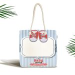 Baby Shower Özel Tasarımlı Dijital Baskılı Çocuk Odası Kumaş Plaj Çantası Realhomes