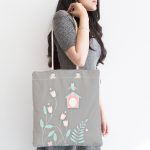 Gri Zemin Uyuyan Baykuş Motifli Özel Tasarımlı Dijital Baskılı Çocuk Odası Kumaş Plaj Çantası Realhomes