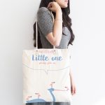 Beyaz Zemin Pelikan Ve Kuş Desenli Özel Tasarımlı Dijital Baskılı Çocuk Odası Kumaş Plaj Çantası Realhomes