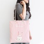 Pembe Zemin Baby Shower Temalı Tavşan Desenli Dijital Baskılı Çocuk Odası Kumaş Plaj Çantası Realhomes