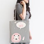 Gri  Zemin I'm A Boy Yazılı Aslan Desenli Dijital Baskılı Çocuk Odası Kumaş Plaj Çantası Realhomes