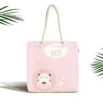 Pembe Zemin I'm A Boy Yazılı Aslan Desenli Dijital Baskılı Çocuk Odası Kumaş Plaj Çantası Realhomes