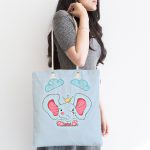 Mavi Zemin Sevimli Fil Desenli Dijital Baskılı Çocuk Odası Kumaş Plaj Çantası Realhomes