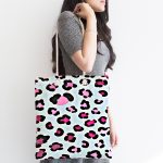 - Canta-4728-1 - Realhomes Renkli Leopar Desenli Özel Tasarımlı Dijital Baskılı Çocuk Odası Kumaş Plaj Çantası Realhomes