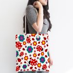 - Canta-4839-1 - Realhomes Realhomes Beyaz Zeminde Uğurböceği Dijital Baskılı Kumaş Plaj Çantası Realhomes