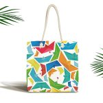- Canta-4848 - Realhomes Realhomes Beyaz Zeminde Origami Gemiler Dijital Baskılı Kumaş Plaj Çantası Realhomes