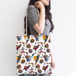 - Canta-4862-1 - Realhomes Realhomes Beyaz Zeminde Superman Desenli Dijital Baskılı Kumaş Plaj Çantası Realhomes