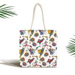 - Canta-4862 - Realhomes Realhomes Beyaz Zeminde Superman Desenli Dijital Baskılı Kumaş Plaj Çantası Realhomes