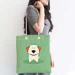 Realhomes Köpek Desenli Dijital Baskılı Kumaş Plaj Çantası Realhomes