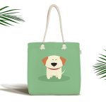 Realhomes Köpek Desenli Dijital Baskılı Kumaş Plaj Çantası Realhomes