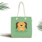 - Canta-4866 - Realhomes Realhomes Köpek Desenli Dijital Baskılı Kumaş Plaj Çantası Realhomes