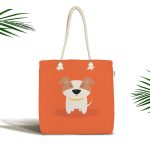 - Canta-4871 - Realhomes Realhomes Köpek Desenli Dijital Baskılı Kumaş Plaj Çantası Realhomes