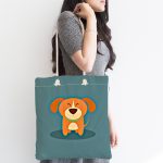 - Canta-4873-1 - Realhomes Realhomes Köpek Desenli Dijital Baskılı Kumaş Plaj Çantası Realhomes