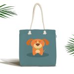 - Canta-4873 - Realhomes Realhomes Köpek Desenli Dijital Baskılı Kumaş Plaj Çantası Realhomes