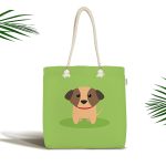 - Canta-4877 - Realhomes Realhomes Köpek Desenli Dijital Baskılı Kumaş Plaj Çantası Realhomes