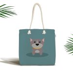 - Canta-4879 - Realhomes Realhomes Köpek Desenli Dijital Baskılı Kumaş Plaj Çantası Realhomes