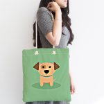 Realhomes Köpek Desenli Dijital Baskılı Kumaş Plaj Çantası Realhomes