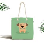 Realhomes Köpek Desenli Dijital Baskılı Kumaş Plaj Çantası Realhomes