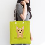 - Canta-4885-1 - Realhomes Realhomes Köpek Desenli Dijital Baskılı Kumaş Plaj Çantası Realhomes