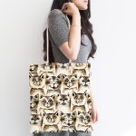 - Canta-4888-1 - Realhomes Realhomes Kedi Desenli Dijital Baskılı Kumaş Plaj Çantası Realhomes