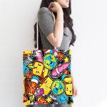 - Canta-4903-1 - Realhomes Realhomes Renkli Eşyalar Dijital Baskılı Kumaş Plaj Çantası Realhomes