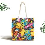 - Canta-4903 - Realhomes Realhomes Renkli Eşyalar Dijital Baskılı Kumaş Plaj Çantası Realhomes