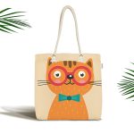 Realhomes Renkli Kedi Dijital Baskılı Kumaş Plaj Çantası Realhomes