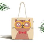 - Canta-4924 - Realhomes Realhomes Renkli Kedi Dijital Baskılı Kumaş Plaj Çantası Realhomes