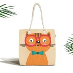 Realhomes Renkli Kedi Dijital Baskılı Kumaş Plaj Çantası Realhomes