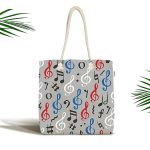 - Canta-4930 - Realhomes Realhomes Gri Zeminli Sol Anahtarlı Dijital Baskılı Kumaş Plaj Çantası Realhomes