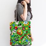 Popart Figürlü Dijital Baskılı Özel Tasarım Kumaş Plaj Çantası Realhomes