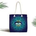 Blue Eye Özel Tasarım Dijital Baskılı Kumaş Plaj Çantası Realhomes