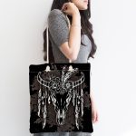 Realhomes Cow Head Özel Tasarım Dijital Baskılı Kumaş Plaj Çantası Realhomes