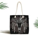 Realhomes Cow Head Özel Tasarım Dijital Baskılı Kumaş Plaj Çantası Realhomes