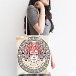 - Canta-5008-1 - Realhomes Medusa Gorgon Özel Tasarım Dijital Baskılı Kumaş Plaj Çantası Realhomes