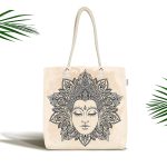 Kadın Figürlü Dijital Baskılı Özel Tasarım Kumaş Plaj Çantası Realhomes
