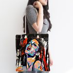 Sulu Boya Fashion Women Dijital Baskılı Kumaş Plaj Çantası Realhomes