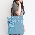 Gökyüzü Temalı Ağaç Motifli Kumaş Plaj Çantası Realhomes