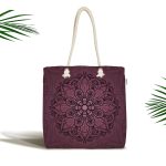 Eski Lavanta Renkli Mandala Motifli Modern Kumaş Plaj Çantası Realhomes
